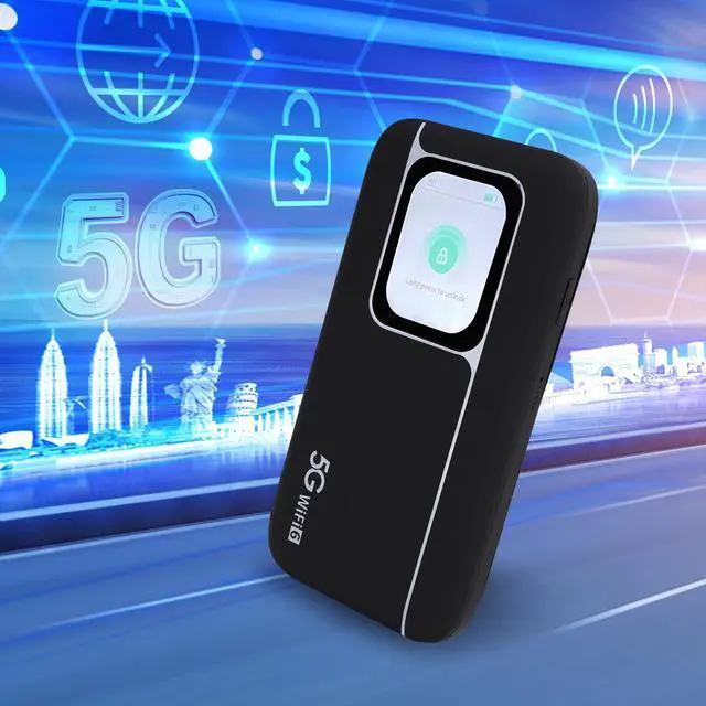 Alt view image 2 of 5 - 5G Network Mobile Hotspot, 3G 4G 5G Network 6 Mobile Hotspot Router with SIM Card Slot, Up to 16 Connected Devices, 5G Cellular Network Mobile Router for Travel, 7100mAh