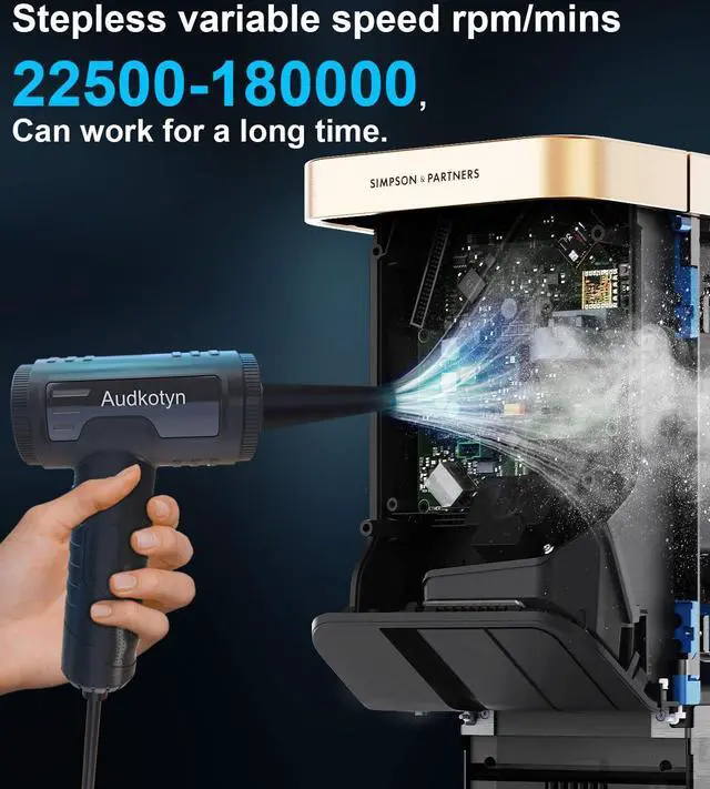 Alt view image 4 of 5 - Compressed Air,High Pressure Air Duster Blower Computer Cleaner Keyboard for Cleaning Dust, Hairs, Crumbs for Computer, Laptop, Tower Fans, Printer, Replaces Compressed Air Cans