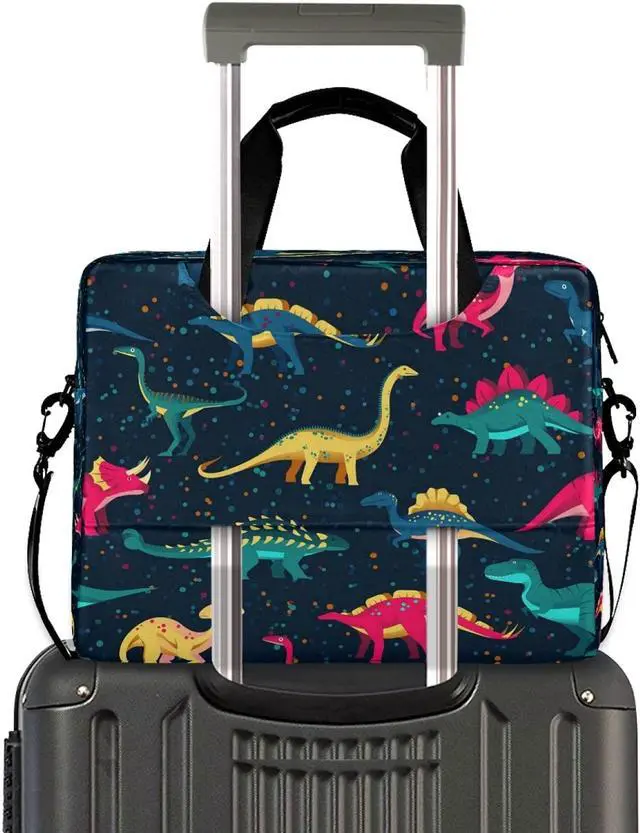 Alt view image 2 of 5 - ALAZA Cute Dinosaurs Laptop Messenger Bag Case Sleeve Briefcase for Men Women, Multicolor
