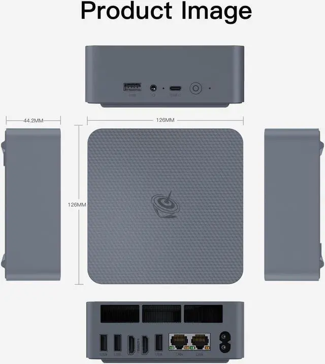 Alt view image 4 of 5 - Beelink EQR Mini PC 8Core AMD Ryzen 7 5825U 16GB DDR4 500GB NVMe M.2 SSD Dual Display 4K@60Hz Output, Dual HDMI Wi-Fi 6,RJ45,W-11 Mini Computer