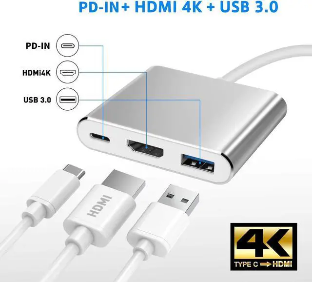 Alt view image 3 of 5 - Batony USB C to HDMI Adapter for Macbook Air Pro M1 M2
