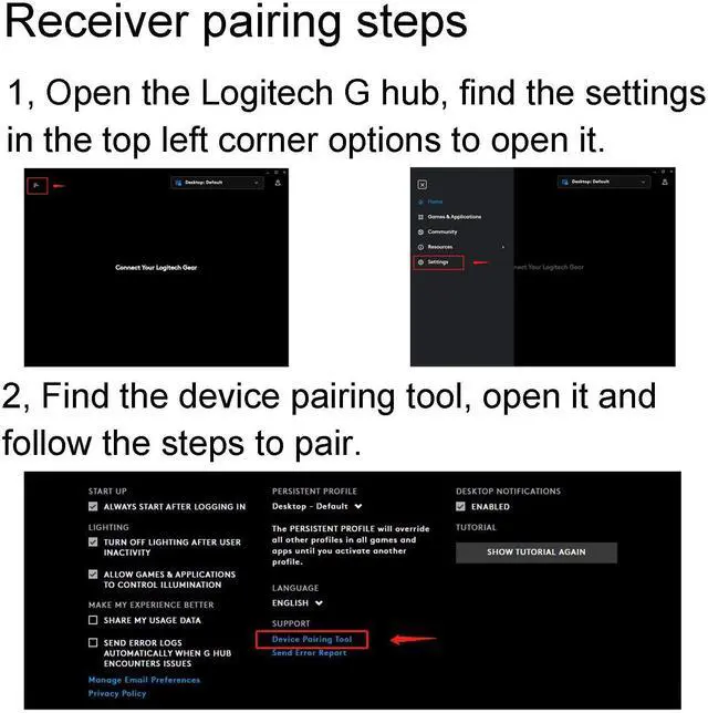 Alt view image 2 of 4 - BestParts New USB Dongle Mouse Receiver Adapter Replacement for Logitech G502 X Lightspeed / G502 X Plus Wireless Gaming Mouse (Black)