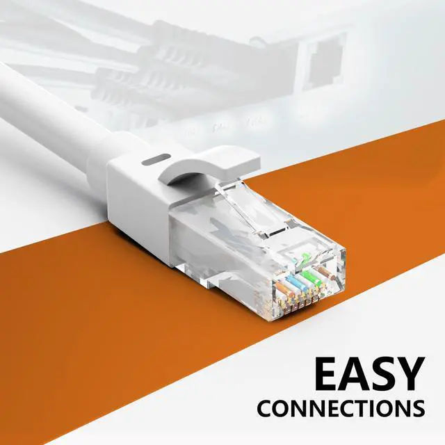 Alt view image 5 of 5 - Brozzag 200 Ft Ethernet Cable for Cat 5e/Cat6, 10Gbps 24AWG Cat5e Network Cable, Direct Burial Cable, UTP, LLDPE, RJ45 Patch LAN Cord, Waterproof, Indoor&Outdoor, Cat5E Internet Cable in White for PC