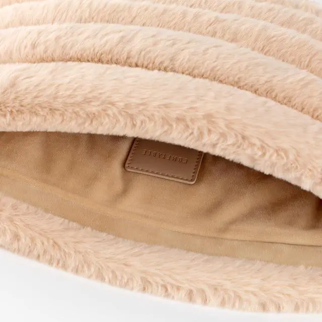 Alt view image 3 of 5 - Comfyable Puffy Laptop Sleeve 13 14 15 Inch, Compatible with MacBook Air M4 2025 & MacBook Pro 2024, Soft Faux Fur Fluffy Plush Furry Pillow Case for Computer, Camel