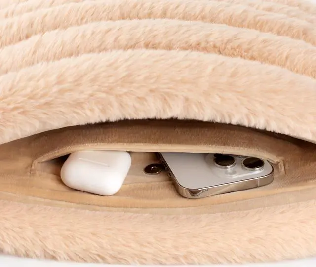 Alt view image 5 of 5 - Comfyable Puffy Laptop Sleeve 13 14 15 Inch, Compatible with MacBook Air M4 2025 & MacBook Pro 2024, Soft Faux Fur Fluffy Plush Furry Pillow Case for Computer, Camel