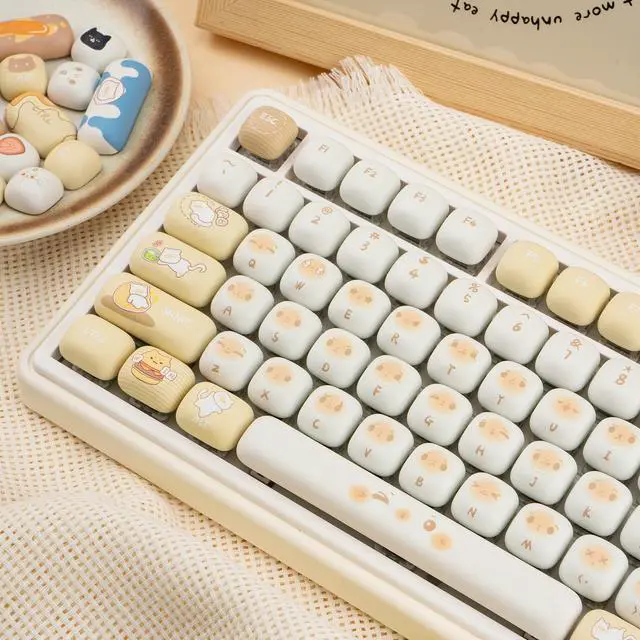Alt view image 3 of 5 - COOMICKEY MOG Profile Keycaps, PBT Keycaps 60 75 100 Percent, Cute Cat Keycap Set Dye-Sublimation, 136 Keys Custom Keyboard Key Cap for Cherry Gateron MX Switches Mechanical Keyboards