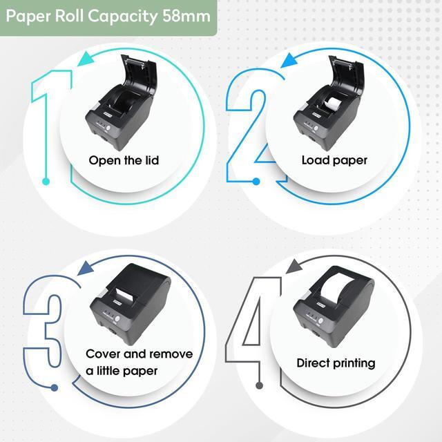 Alt view image 5 of 5 - Countlyte Thermal POS Printer C-TP-58PLUS, 58mm Receipt Printer, RS-232 Serial Interface for ESC/POS,Support Connect Money Counter Machine