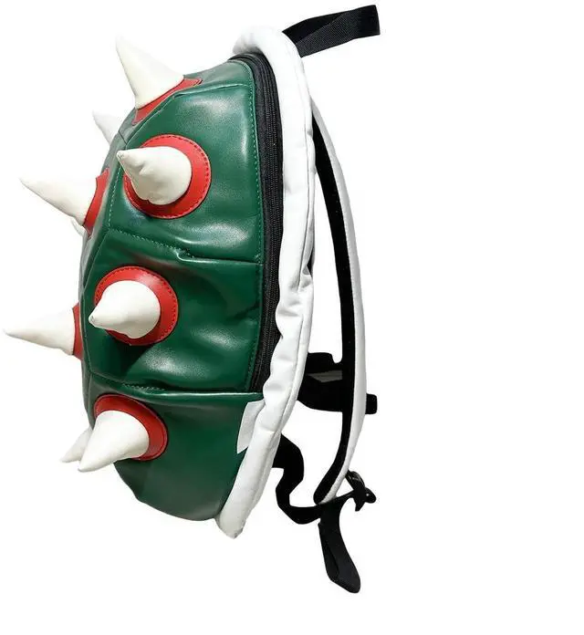 Alt view image 3 of 5 - Bowsette Koopa Cosplay Props White Spiked Laptop Backpack, 14 Inch,Green Turtle Shell Cosplay Backpack