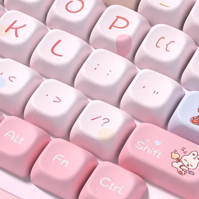 Alt view image 4 of 5 - Marshmallow Theme keycaps 158 Key PBT keycaps SCA Custom keycap Set is Suitable for 61/87/104/108 Cherry MX Switch and Other Mechanical Keyboards