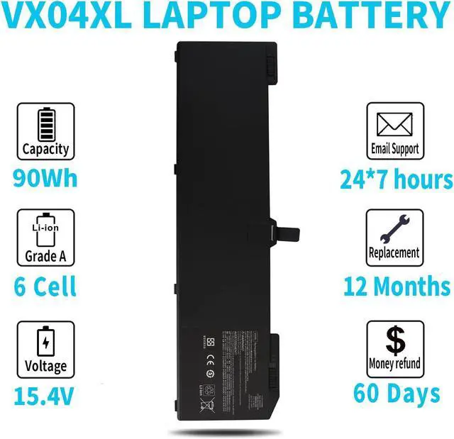 Alt view image 5 of 5 - Emanjor 90Wh VX04XL L05766-855 Laptop Battery Replacement for HP ZBook 15 G5 G6 4ME79AA Series VX04090XL HSTNN-IB8F L06302-1C1 HSN-Q13C