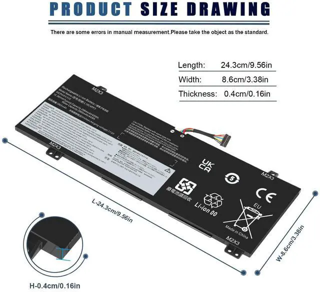 Alt view image 2 of 5 - L18C4PF3 Laptop Battery for Lenovo ideapad C340-14API C340-14IML C340-14IWL S540-14API S540-14IML S540-14IWL Flex-14IML Flex-14IWL Flex-14API L18M4PF3 L18M4PF4 L18C4PF4 81SS000DUS 81SS0005US