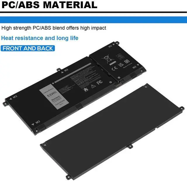 Alt view image 5 of 5 - 53Wh H5CKD Battery for Dell Vostro 5300 5301 5401 5501 5402 Latitude 3410 3510 Inspiron 5300 5401 5408 5409 5501 5508 5400 5406 5509 7405 7300 7500 2-in-1 Silver Edition 7T8CD TXD03 0H5CKD JK6Y6