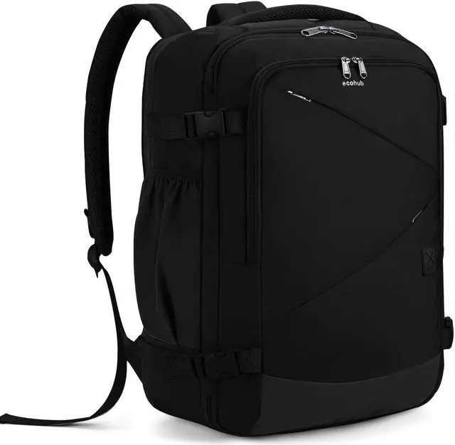 Main image of ECOHUB Carry On Travel Backpack, Expandable Airlines Personal Item Bag 18x14x8, Water Resistant 17 inch Laptop Backpack Flight Approved, 12 Pockets 30L Work Backpacks with Wet Pocket & Cable Slot