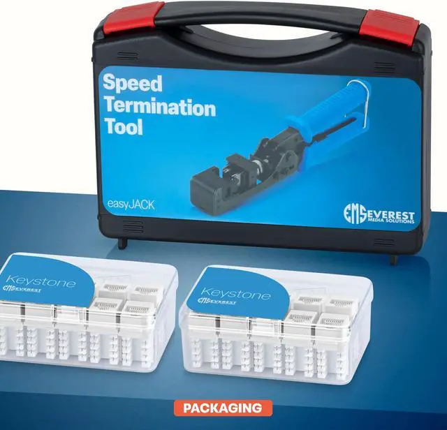 Alt view image 5 of 5 - Bundle  2 Items: Speed Termination Tool with 20 Pack of White RJ45 Cat6 Keystone Jacks + Replacement Head