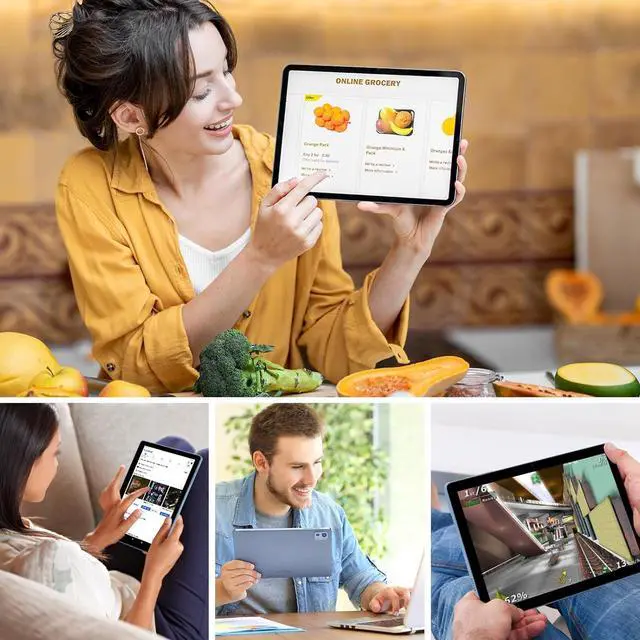 Alt view image 4 of 5 - FancyFish 10.1 inch Android 12 Tablet, Octa-Core CPU, 12(6+6) GB RAM+128GB ROM+1TB Expandable Computer Tablets PC, 1920 * 1200 FHD IPS Screen, 5+13MP Dual Camera, GMS Certified Tablet Light-Blue