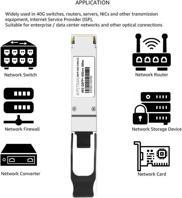 Alt view image 5 of 5 - OPSTRAN 40GBASE-CSR4 QSFP+ Optical Transceiver Module Compatible with Cisco QSFP-40G-CSR4 Meraki MA-QSFP-40G-CSR4 40G QSFP+ CSR4 850nm 400m DDM MTP/MPO-12 MMF
