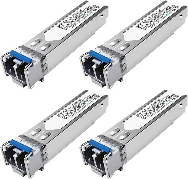 Main image of 4Pack 1.25G SFP LC Module 1000Base-LX Single-Mode Transceiver (SMF, 1310nm, 20km, DDM) - Compatible with Cisco GLC-LH-SMD, Ubiquiti UniFi, Meraki, Fortinet, Mikrotik, TP-Link, Netgear, Aruba and More