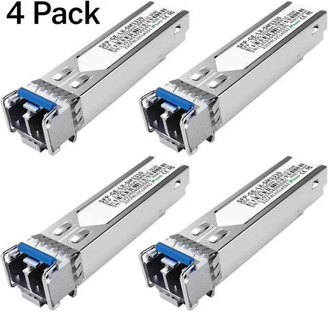 Alt view image 2 of 5 - 4Pack 1.25G SFP LC Module 1000Base-LX Single-Mode Transceiver (SMF, 1310nm, 20km, DDM) - Compatible with Cisco GLC-LH-SMD, Ubiquiti UniFi, Meraki, Fortinet, Mikrotik, TP-Link, Netgear, Aruba and More