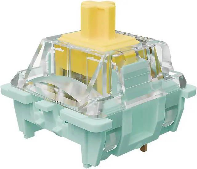 Main image of Mciepny Gateron Jade Series 3.0 Yellow Keyboard Switch,Pre-lubed 3Pin 50gf RGB LED Linear Switches for MX Mechanical Keyboard(Yellow,72Pcs)