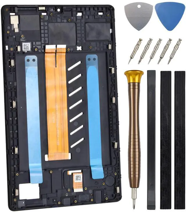 Main image of Full Screen with Screen Frame for Samsung Galaxy Tab A7 Lite Tab A7 Lite Wi-Fi SM-T220 LCD Display Touch Digitizer Screen Replacement with Tool Kit and Adhesive (WiFi Version) Black 8.7"