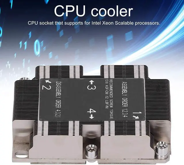 Alt view image 5 of 5 - CPU Heat Sink LGA 3647?0 1U X11, Supports FCLGA3647?0 and The CPU Socket of Xeon Scalable Processor, Computer CPU Cooling for Purley CPU Heat Sink Cooling