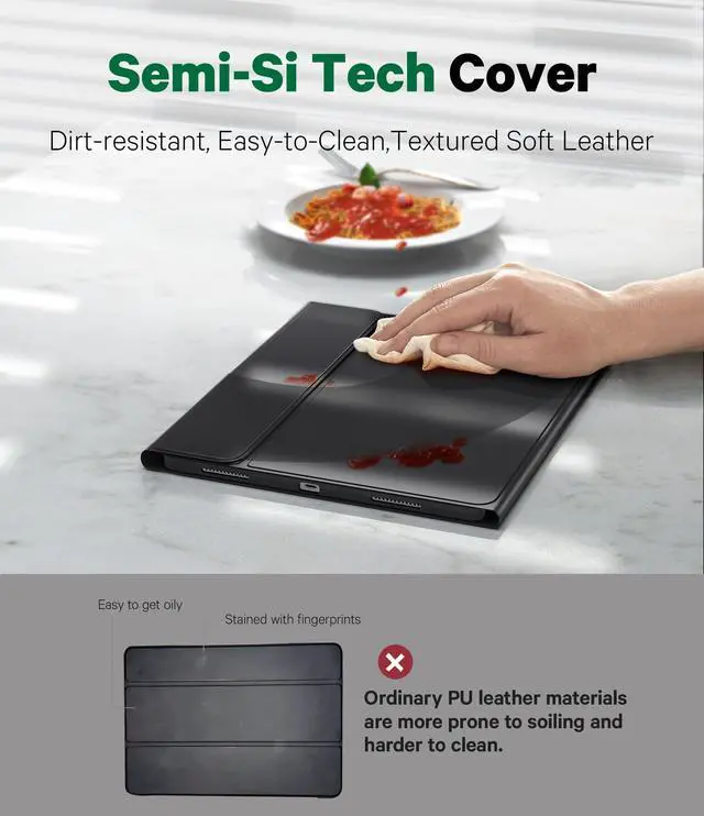 Alt view image 3 of 5 - GreenLaw for iPad 13 Pro Case with Keyboard (M4) 2024, Semi-Silicone Material Stain-Resistant Cover, 7 Color Backlit, Smart Trackpad, Detachable Keyboard Case for iPad Pro 13 inch, Black