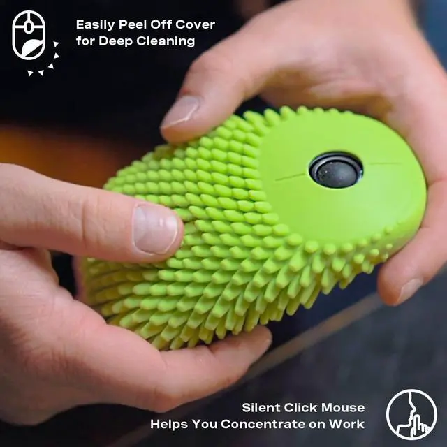 Alt view image 5 of 5 - HedgeHog Health Hoglet Wireless Computer Mouse  Cute, Functional, and Tactile Fidget Tool. Combines Stress Relief with Comfort and Style, Perfect for Enhancing Focus and Productivity (Green)