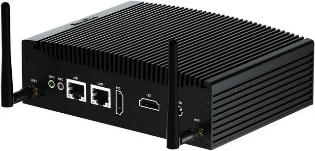 Main image of HISTTON Fanless Mini PC Industrial PC, Dual Core Core i5-8265U, DDR4 16GB RAM 512GB SSD, 2 RS232 COM, 2 LAN, 2 HD Dual Output, USB3.0, Dual WiFi, BT4.2, Mini Desktop PC, Windows 11 Pro Mini Computer