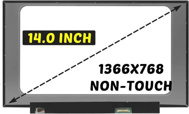 Alt view image 3 of 5 - B140XTN07.2 B140XTN07.3 Replacement for HP Stream 14-cf2111wm 14-cf2112wm 14-DK1003DX 9XM12UA LCD Screen 1366x768 14.0" 30 Pins 60Hz LED Display Digitizer Panel (for Non-Touch Screen Only)