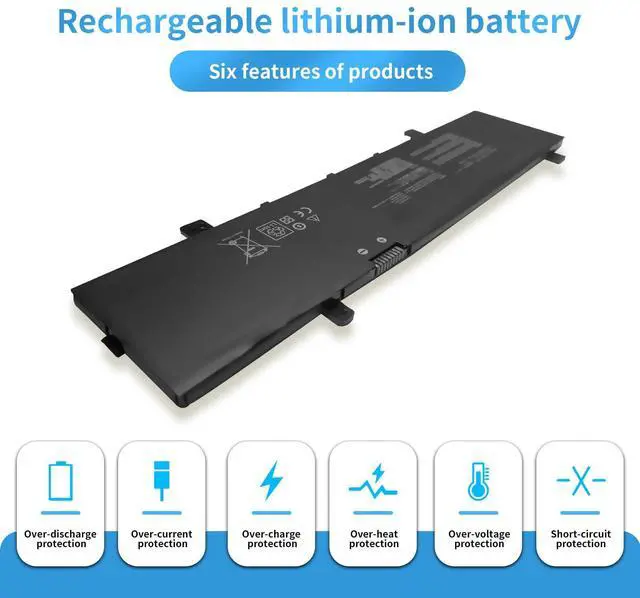 Alt view image 4 of 5 - B31N1631 Replacement Laptop Battery for Asus VivoBook 15 X505BP X505BA X505BA-BR016T Series Notebook Black (11.55V 42Wh)