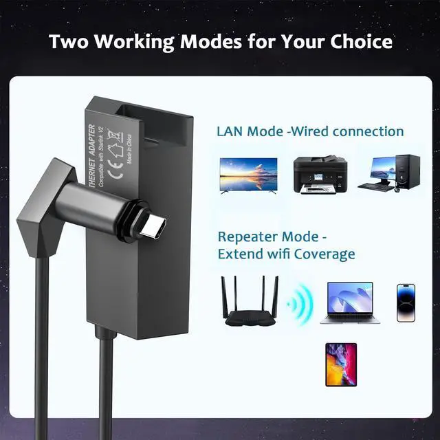 Alt view image 5 of 5 - Starlink Ethernet Adapter for Wired External Network Gen2, Generic Starlink Ethernet Adapter Satellite Internet V2,Stable Connectivity