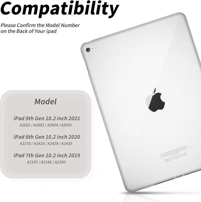 Alt view image 2 of 5 - kenke Keyboard Case for iPad 10.2" 9th Generation 2021/ 8th Gen 2020 / 7th 2019 Detachable Wireless Bluetooth Keyboard Cover Thin & Light with Left Side Pencil Holder Auto Wake/Sleep (Cream