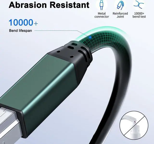 Alt view image 2 of 5 - Kumiho USB 3.0 Printer Cable A Male to B Male 50Ft/15M Compatible with Scanner, Printers, Desktop External Hard Drivers and More