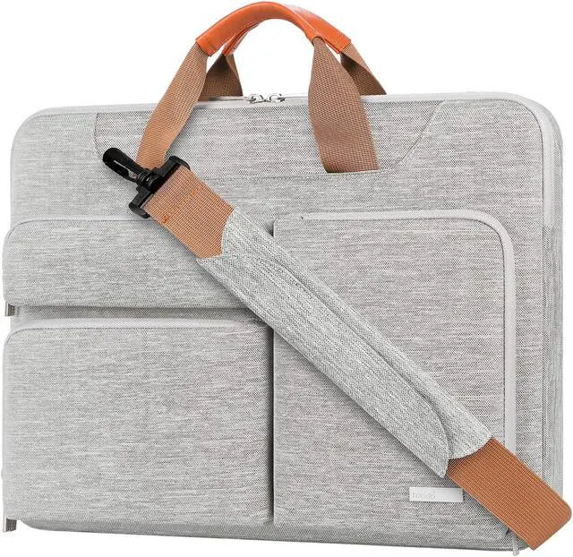 Main image of Lacdo 360° Protective Laptop Shoulder Bag, 14 inch Laptop Bag for 14 inch New MacBook Pro M4/M3/M2/M1 Chips Pro Max A3112 A3401 A3185 A2918 A2992 A2779 A2442 2024-2021 Computer Messenger Bag, Gray