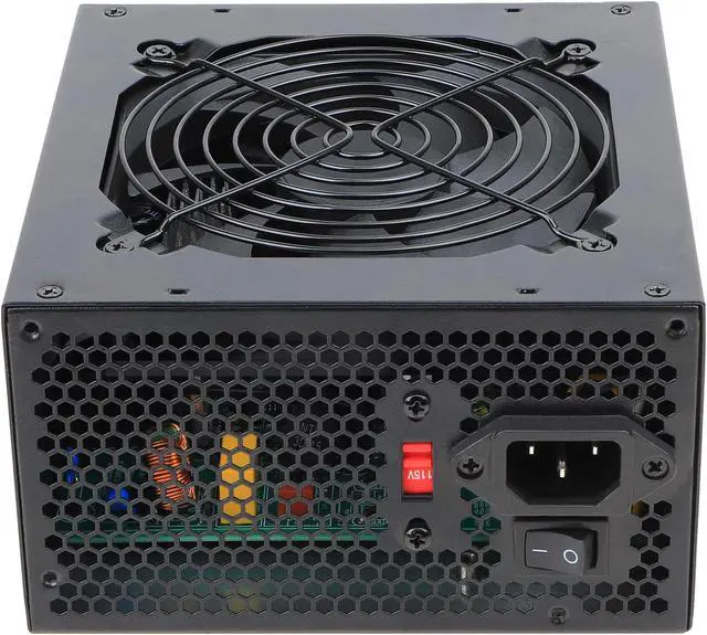 Alt view image 5 of 5 - 600w Power Supply Non-Modular ATX PSU with 6+2 Pin Connectors PFC Protection and 120mm Silent Fan Gaming PSU KY-600 Black