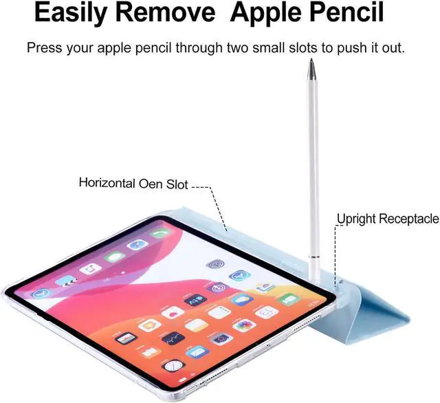 Alt view image 5 of 5 - Cute Kawaii Duck for iPad (A16) 11th Generation Case 11 Inch 2025, for iPad 10th Generation Case 10.9 Inch 2022 with Pencil Holder, Auto Sleep/Wake, Blue Leather Soft TPU Back Cover