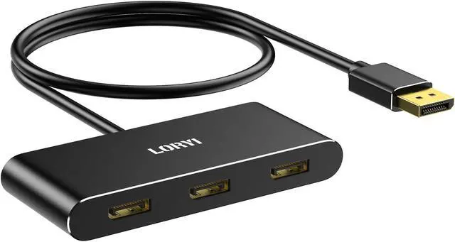 Main image of Loryi 3-Port Displayport Splitter,DP1.4 to 3×DP Multi-Monitor Splitter,Single 8K, Dual 4K 120Hz,MST Displayport hub 1 in 3 Out,Windows Only
