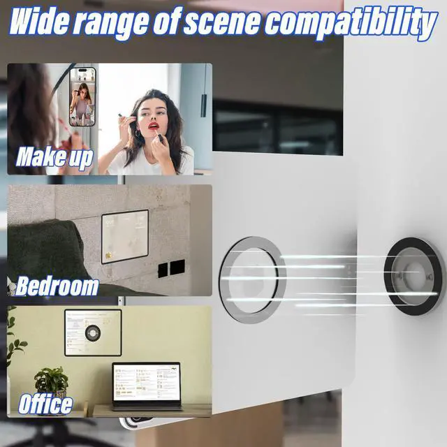 Alt view image 3 of 5 - LYFICCS Magnetic Wall Mount Tablet Phone Holder (2 Pack), Magnetic Wall Holder for Office, Kitchen, Bathroom, Stick Wall Magnet Mount Fit for iPad Pro 12.9/ Air/Mini, iPhone 15/14/ 13/12 Pro Max
