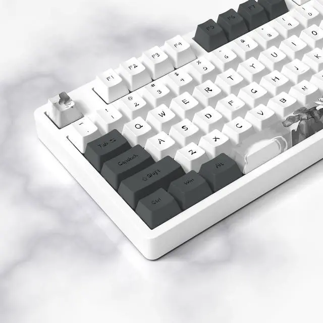 Main image of MOLGRIA Ink Lotus Keycaps, 140 Set Custom Keycaps for Gaming Keyboard, PBT OEM Profile Dye Sublimation Keycaps ANSI/ISO Layout with Keycap Puller for Gateron Kailh Cherry MX 104/87/74/61 60 Keyboard