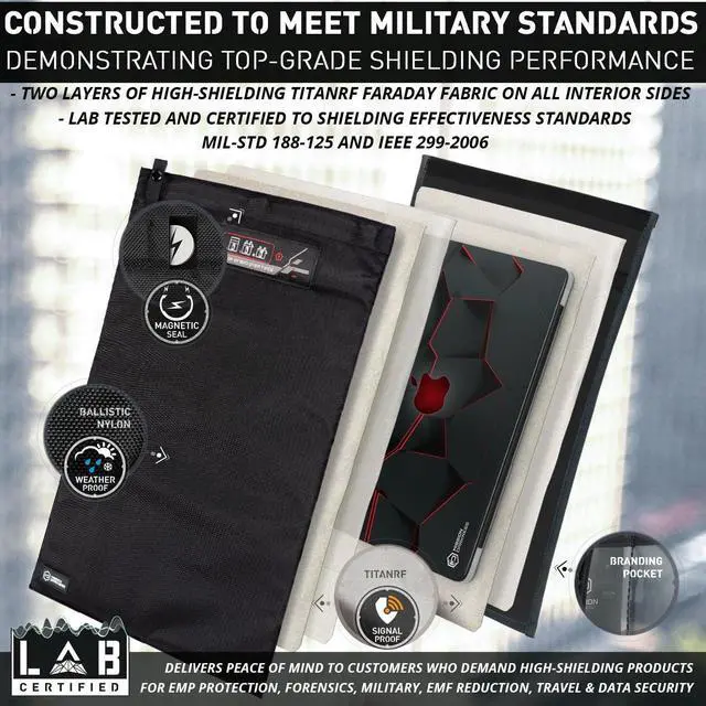 Alt view image 2 of 5 - Mission Darkness NeoLok Non-window Faraday Bag for Laptops (+ Secure Magnetic Closure) // Device Shielding for Law Enforcement & Military, Data Security, Anti-Hacking & Anti-Tracking Assurance