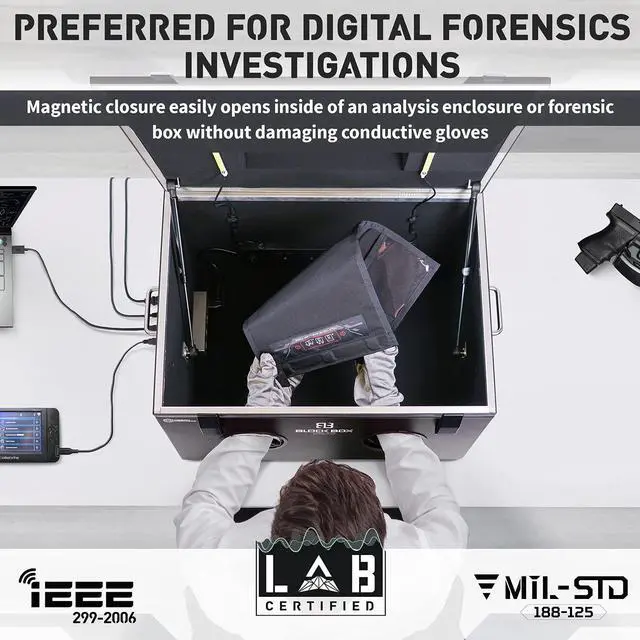 Alt view image 4 of 5 - Mission Darkness NeoLok Non-window Faraday Bag for Laptops (+ Secure Magnetic Closure) // Device Shielding for Law Enforcement & Military, Data Security, Anti-Hacking & Anti-Tracking Assurance