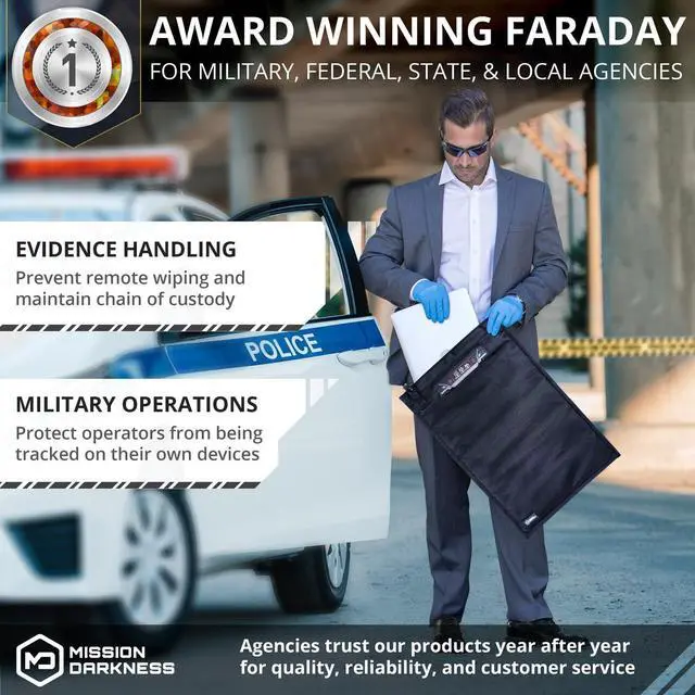 Alt view image 5 of 5 - Mission Darkness NeoLok Non-window Faraday Bag for Laptops (+ Secure Magnetic Closure) // Device Shielding for Law Enforcement & Military, Data Security, Anti-Hacking & Anti-Tracking Assurance