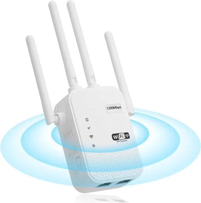 Main image of 2024 WiFi Extender Signal Booster Repeater for Home Cover Up to 12805 sq.ft Dual Band 5GHz/2.4GHz WiFi Signal Strong Penetrability 100 Devices 4 Modes Antennas 360° Full Coverage with Ethernet Port