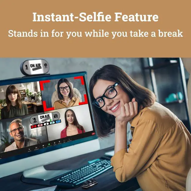 Alt view image 5 of 5 - MuteKit - Mute Button, Busy Light for Cam, Mic & in-Meeting Status. Requires Free Software Download. Customize Colors. All-Mute Button, Secure Mute, Works with Zoom, Teams Meet, Webex, etc., Mac & PC