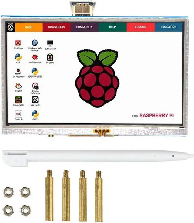 Main image of Padarsey 5 inch Touch Screen 800x480 TFT LCD Display HDMI Interface Supports Raspberry Pi 4 Black, Banana Pi Windows 10 8 7