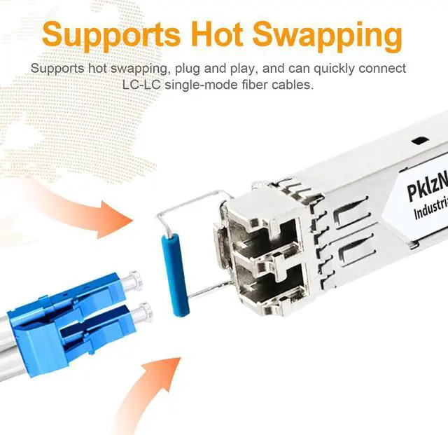 Alt view image 5 of 5 - 4Pcs 1.25G SFP Single Mode Industrial Grade Fiber Module Network Transceiver, LX SM1310nm 20km DDM, LC Duplex Interface