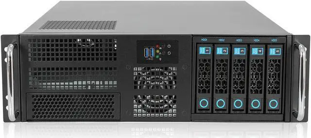 Alt view image 2 of 5 - 3U EATX/ATX Chassis with 5-Bay Hotswap HDD cage