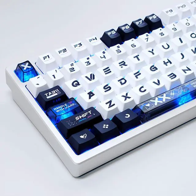 Alt view image 2 of 5 - Black on White PBT Keycaps Set Bow Keycaps Cherry Profile Dye-Sub Keycap Set for Mechanical Keyboard Key Cap (Black on White 150 Keys)