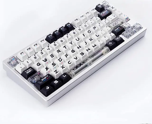 Alt view image 4 of 5 - Black on White PBT Keycaps Set Bow Keycaps Cherry Profile Dye-Sub Keycap Set for Mechanical Keyboard Key Cap (Black on White 150 Keys)