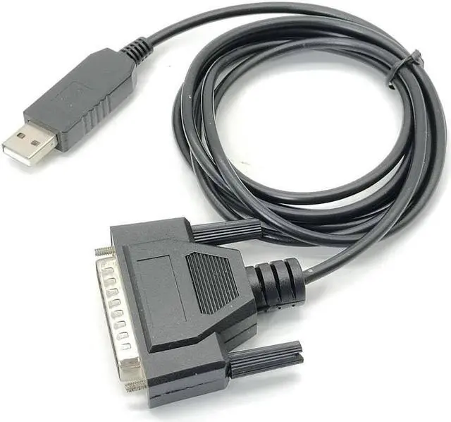 Main image of RIKYJIC USB 2.0 Male to DB25 Male RS232 Serial Data Cable Parallel Printer Cable 2 Meter